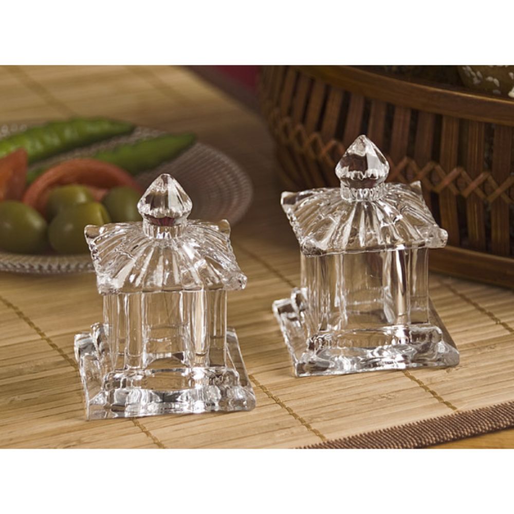 Godinger Pagoda Salt & Pepper Set in Clear