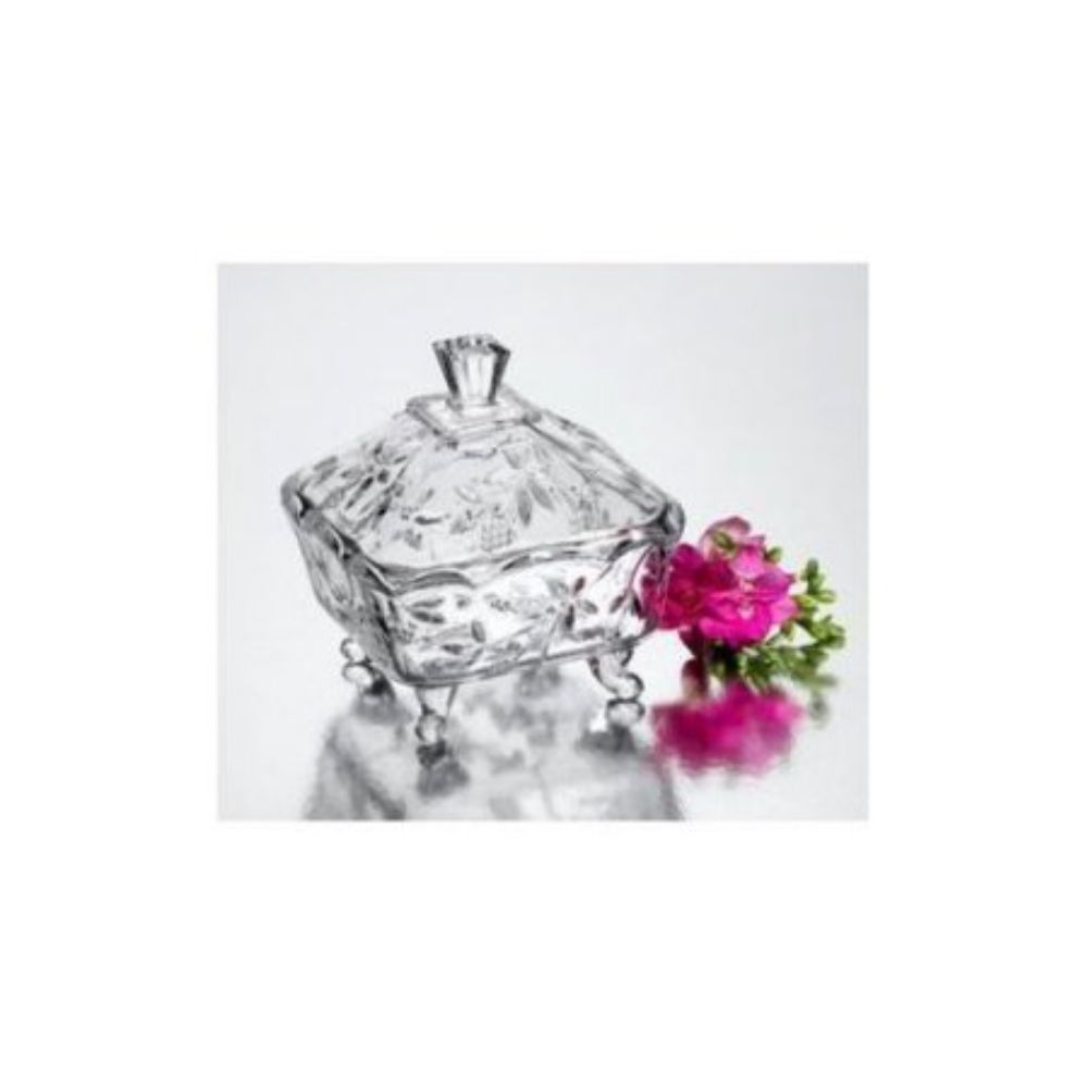 Godinger Small Grape Design Crystal Canister in Clear