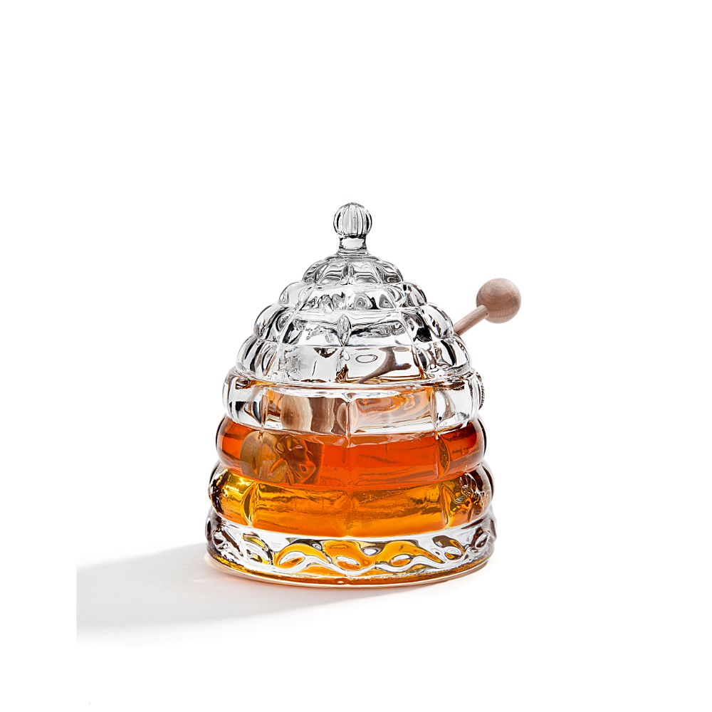 Godinger Beehive Crystal Honey Jar in Clear