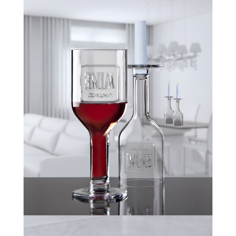 Godinger Vin De Chandelles 9.5Oz Wine Glass Pair Set in Silver