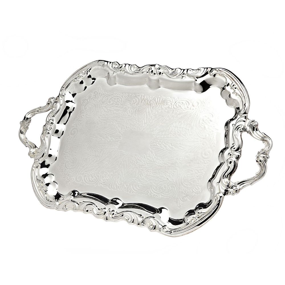 Godinger 20" x 14" Rectangle Handle Tray in Silver