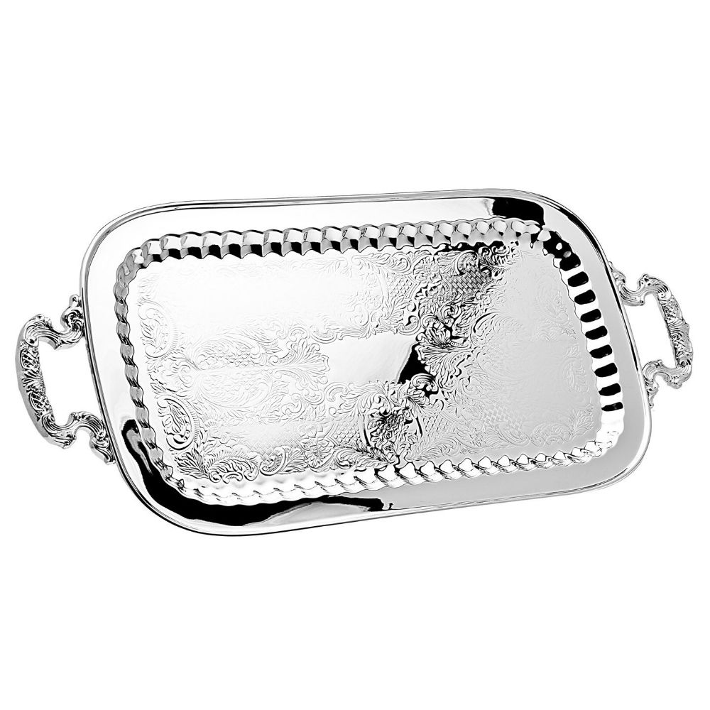 Godinger 11 x 24 Cocktail Tray in Silver