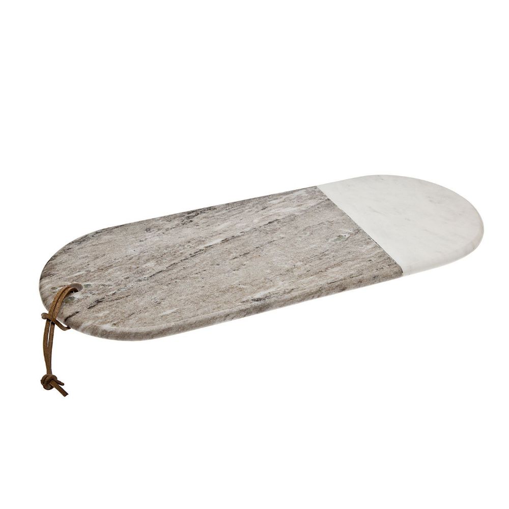 Godinger Two Tone Marble Oval Board in Grey