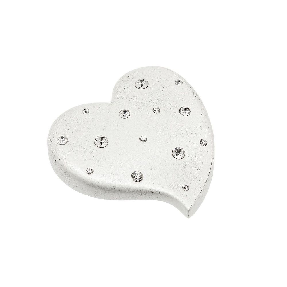 Godinger Heart Purse Mirror with Stones in White