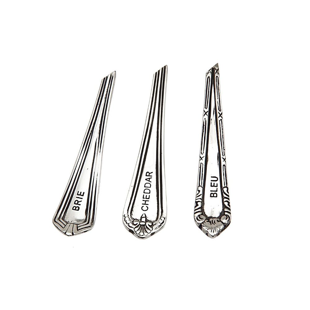 Godinger Set of 3 Cheese Markers in Silver