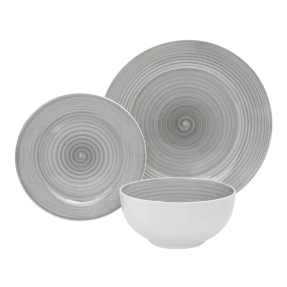 Godinger Spiral 12 Piece Porcelain in Grey