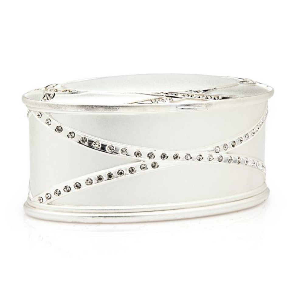 Godinger Oval Jewelry Box in White