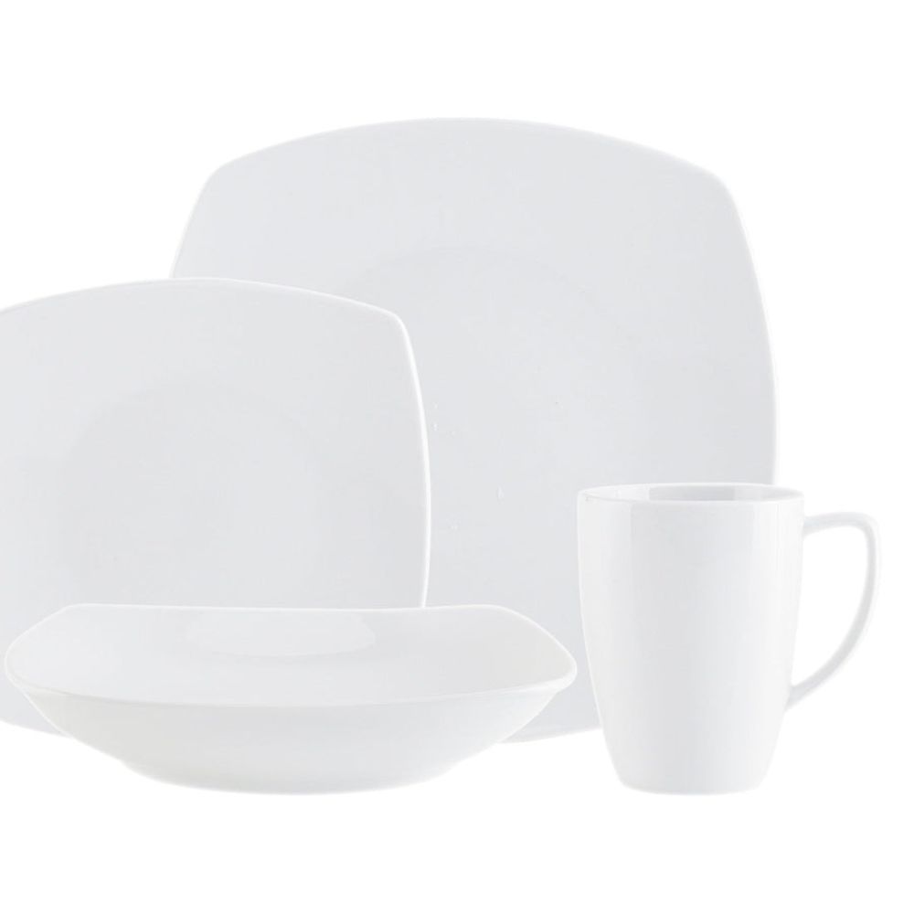 Godinger Encarta Porcelain 16 Piece Dinnerware Set, Service for 4