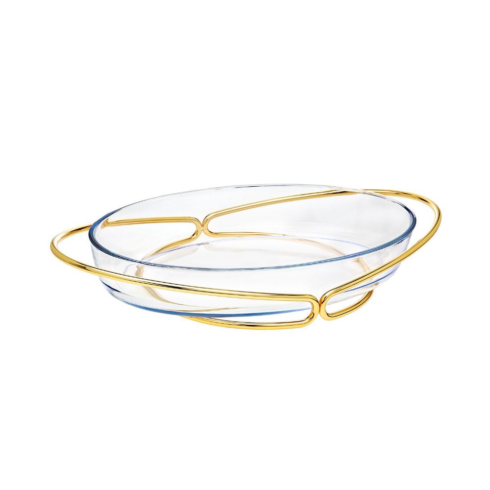 Godinger Infinity 4Qt Oval Glass in Gold