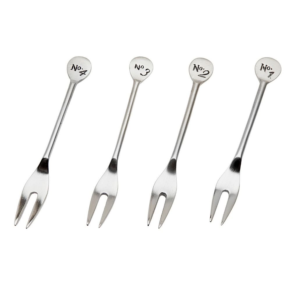 Godinger Set of 4 Cocktail Forks in Silver