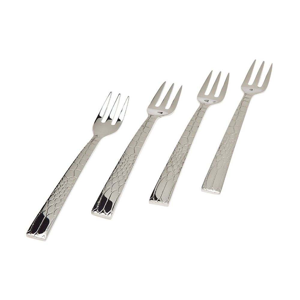Godinger Croco Set of 4 Dessert Forks in Silver