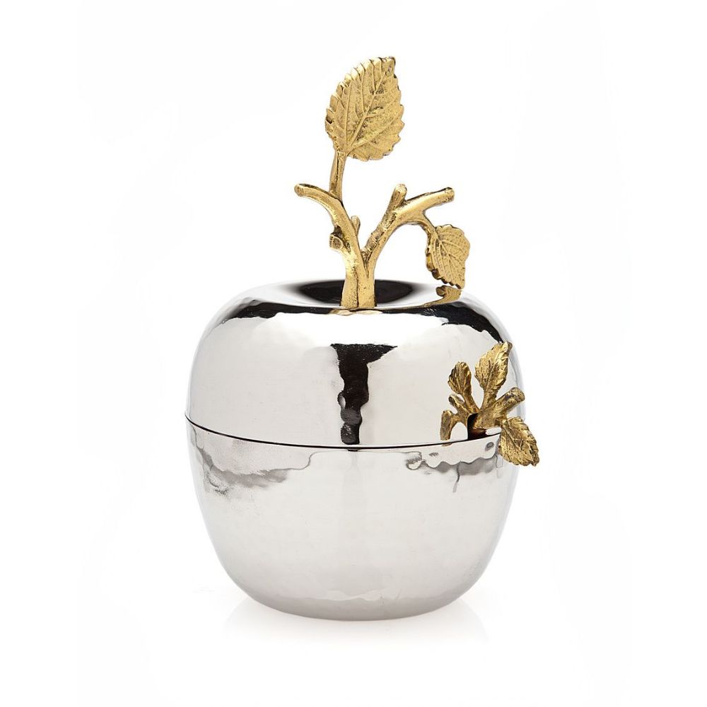 Godinger Leaf Design Apple Jam Jar Spoon in Silver