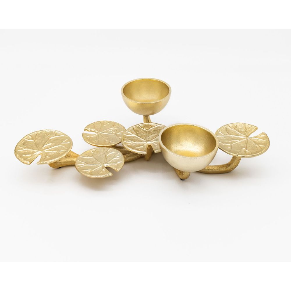 Godinger Lily 2 Bowl Decor Centerpiece in Gold