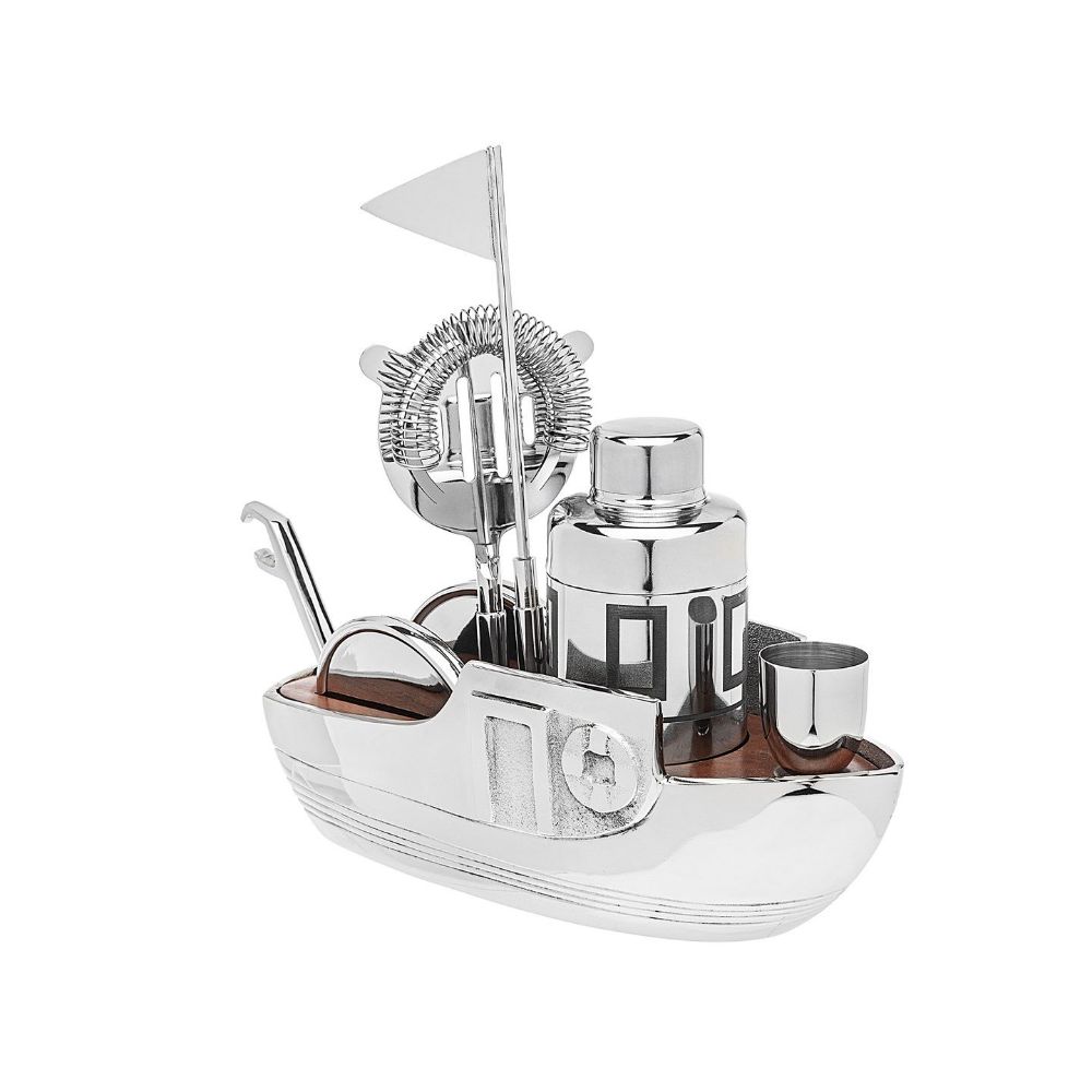 Godinger Tugboat Bar Tool Set in Silver