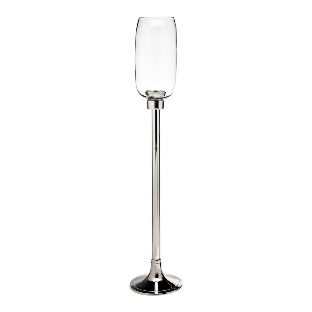 Godinger Large Round Base Glass Hurricane Stand in Clear