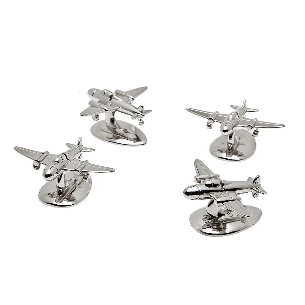 Godinger Airplane Set of 4 Placecard Holder in Silver