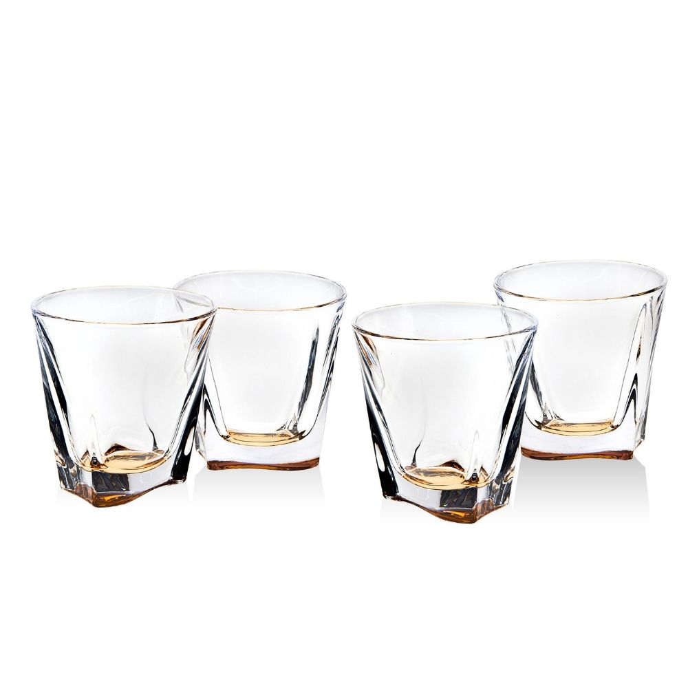 Godinger Brookdale 9Oz Set of 4 Double Old Fashioned Glasses in Clear