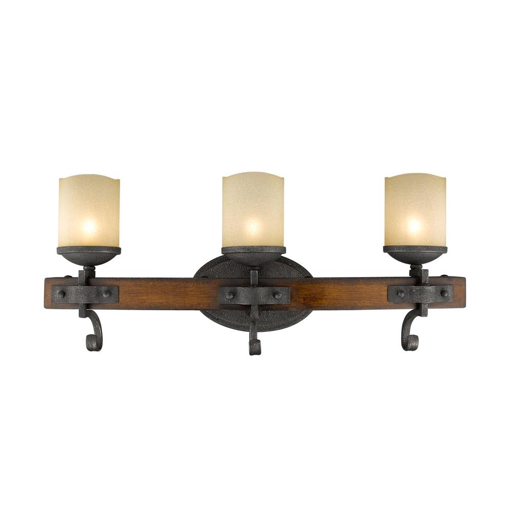 1821-BA3 BI - Golden Lighting 1821-BA3 BI Madera 3 Light Bath Vanity in the  Black Iron finish - GoingLighting