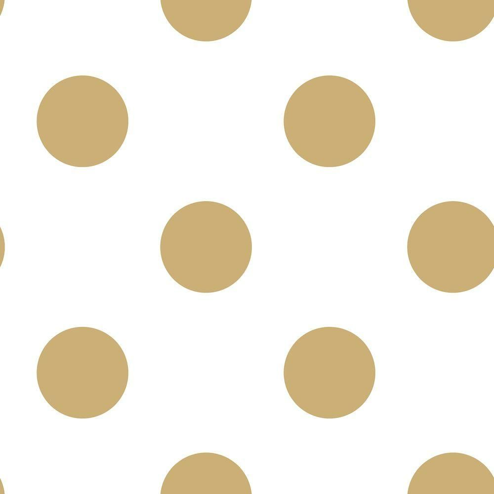 Kids 100105 Dotty White and Gold Removable Wallpaper