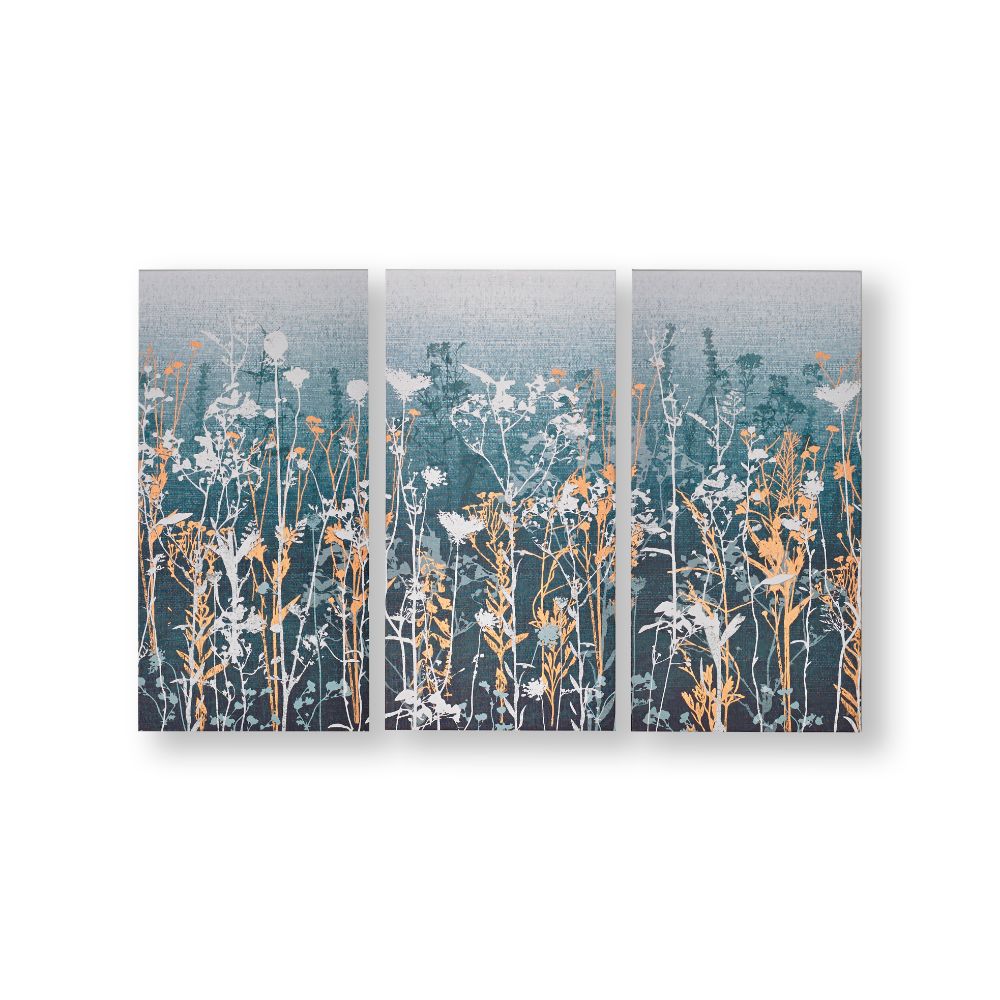 Art For The Home 104011 Wildflower Meadow Printed Canvas Wall Art Set of 3