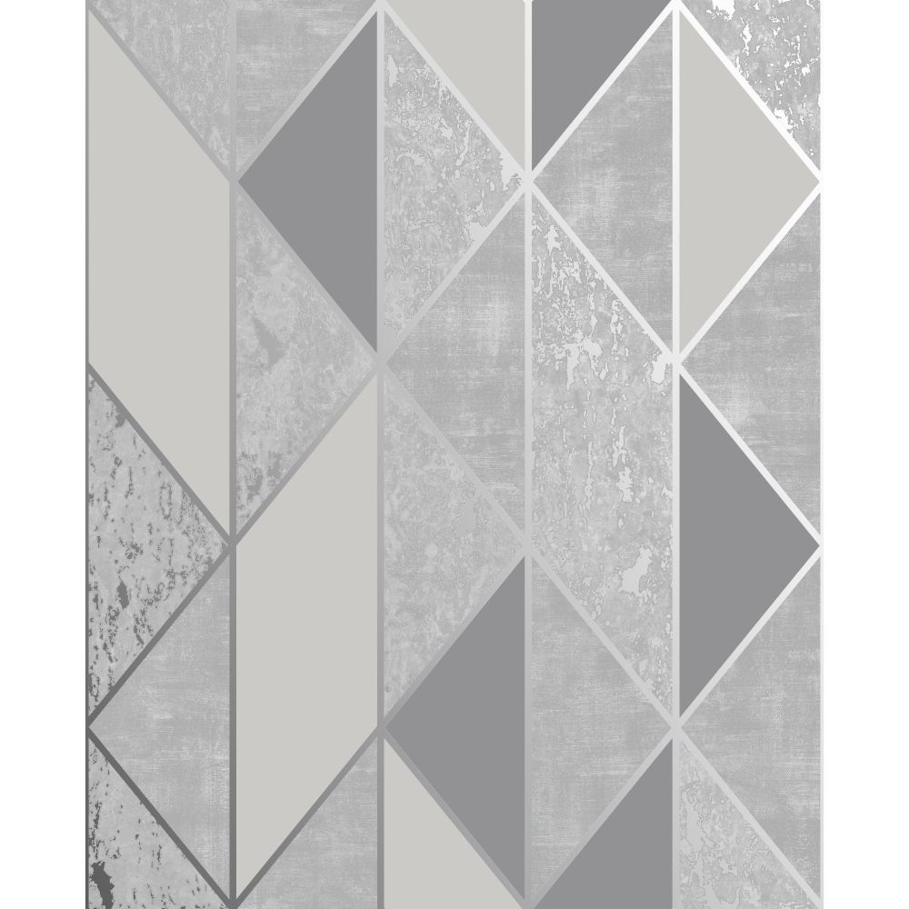 Superfresco 106405 Milan Geo Silver and Grey Removable Wallpaper