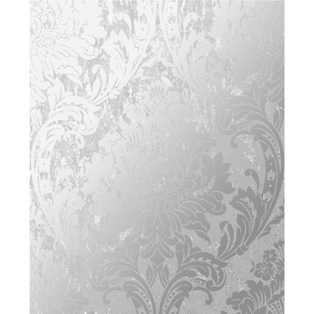 Superfresco 106520 Milan Damask Silver and Grey Removable Wallpaper