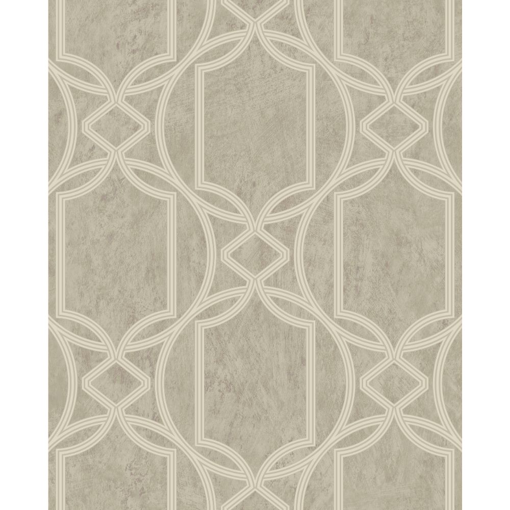 Boutique 106682 Tranquility Deco Geo Taupe Removable Wallpaper