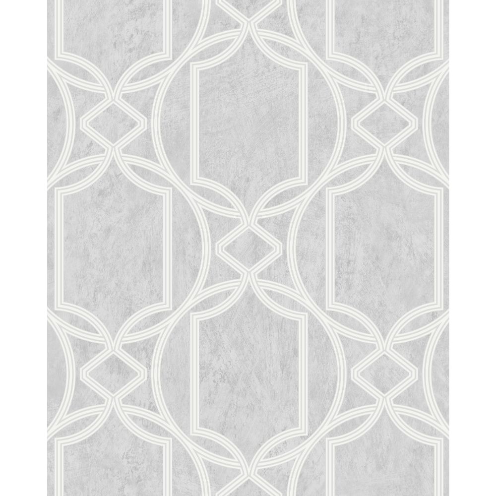 Boutique 106683 Tranquility Deco Geo Soft Grey Removable Wallpaper