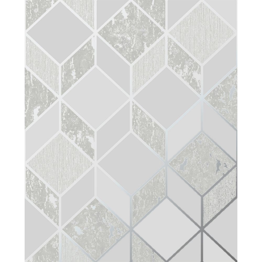 Superfresco 107961 Vittorio Geometric Grey and Silver Removable Wallpaper