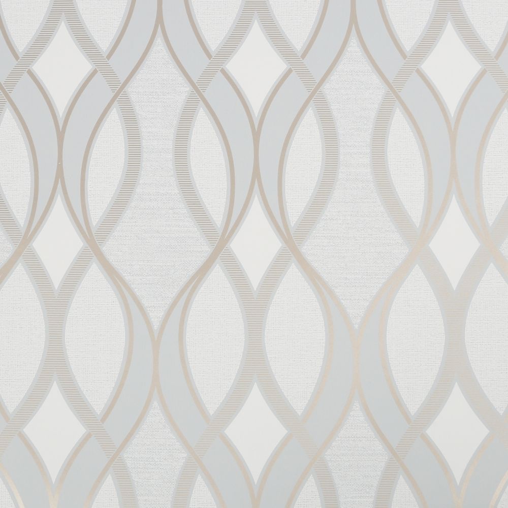 Sublime 111402 Ribbon Geo Grey and Gold Removable Wallpaper