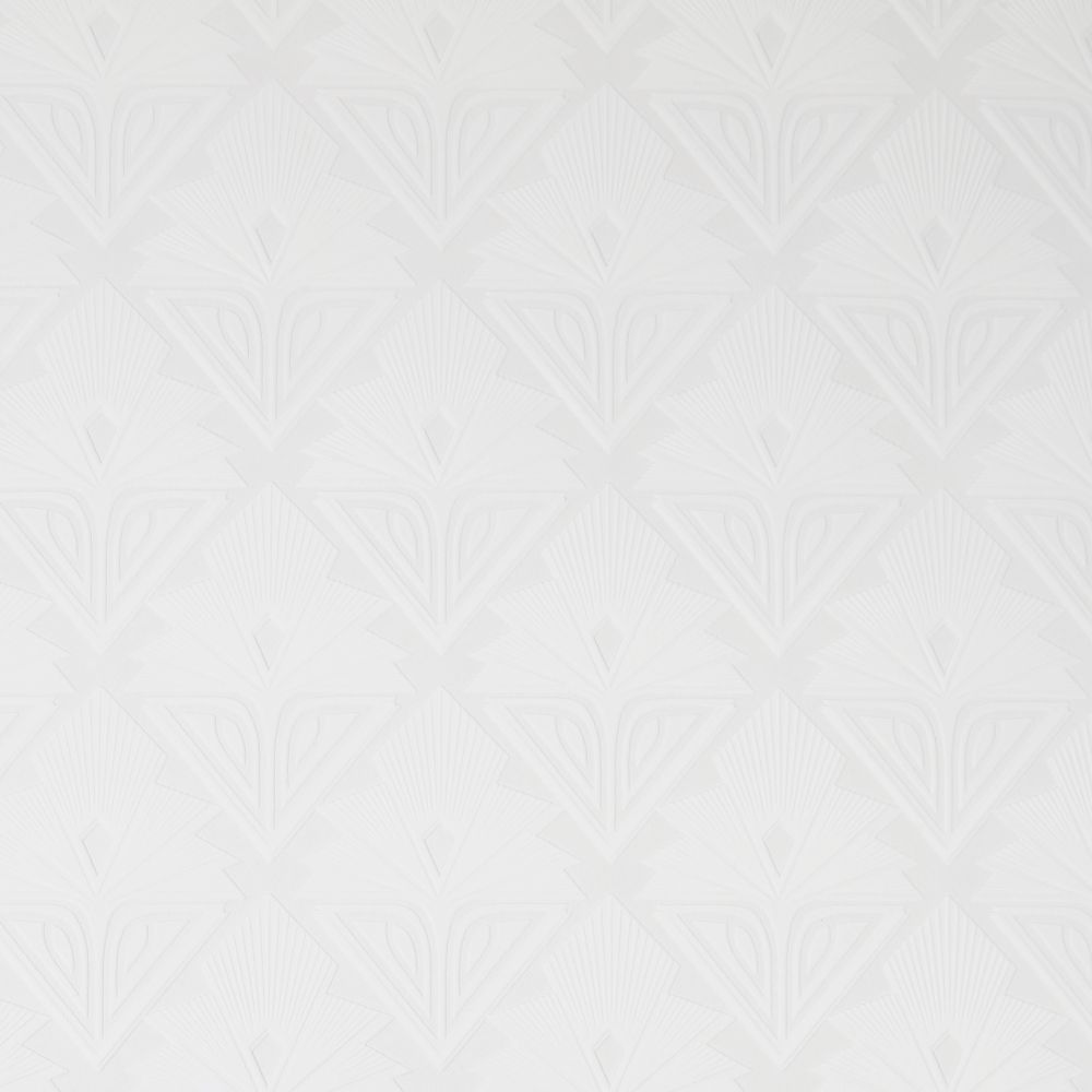 Superfresco Paintables 112016 Art Deco Geo White Paintable Wallpaper