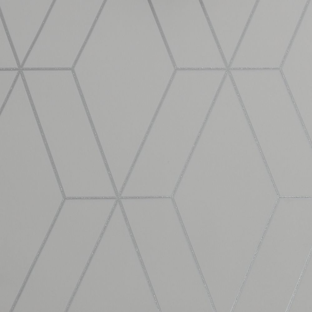 Superfresco 112576 Diamond Geo Grey and Silver Removable Wallpaper