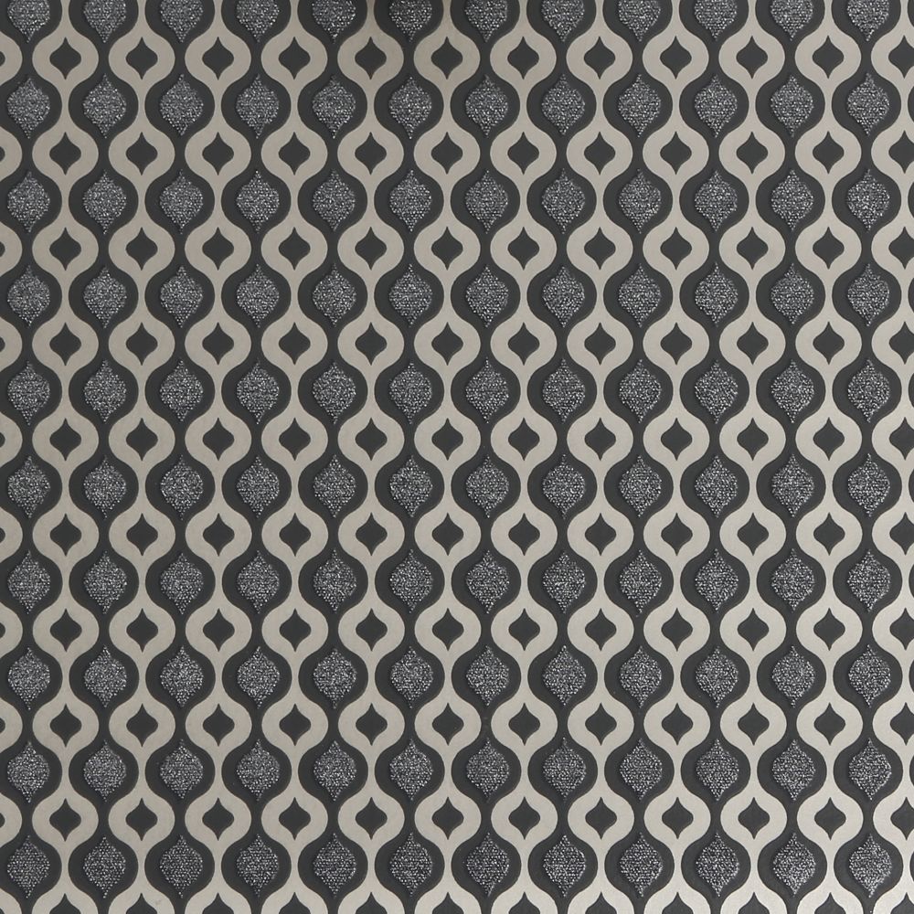 Superfresco 112581 Luxe Ogee Dark Grey Removable Wallpaper