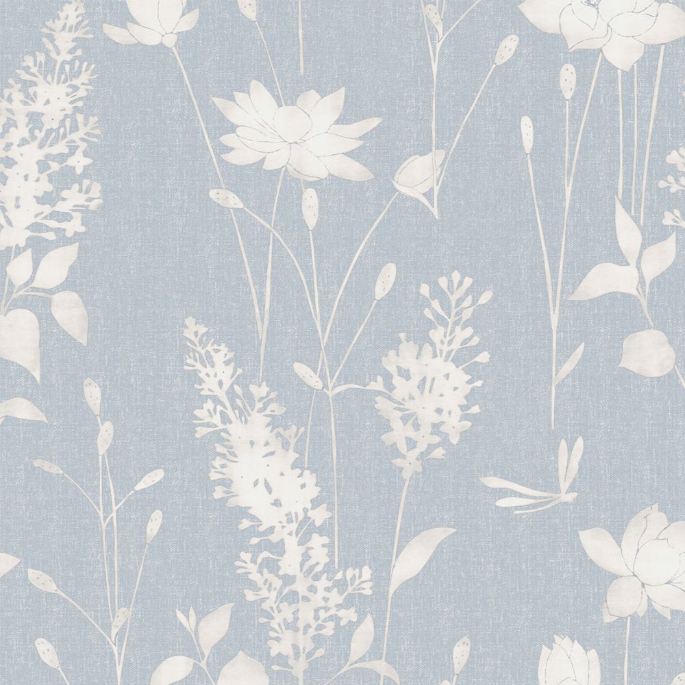 Laura Ashley 113343 Dragonfly Garden Chalk Blue Wallpaper