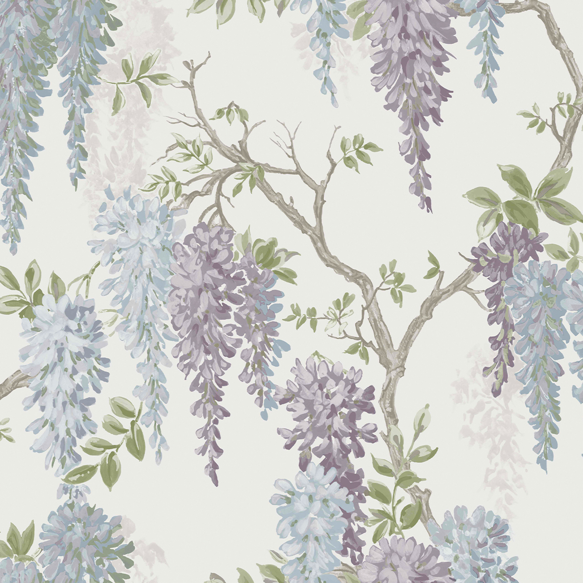 Laura Ashley 113356 Wisteria Garden Pale Iris Wallpaper
