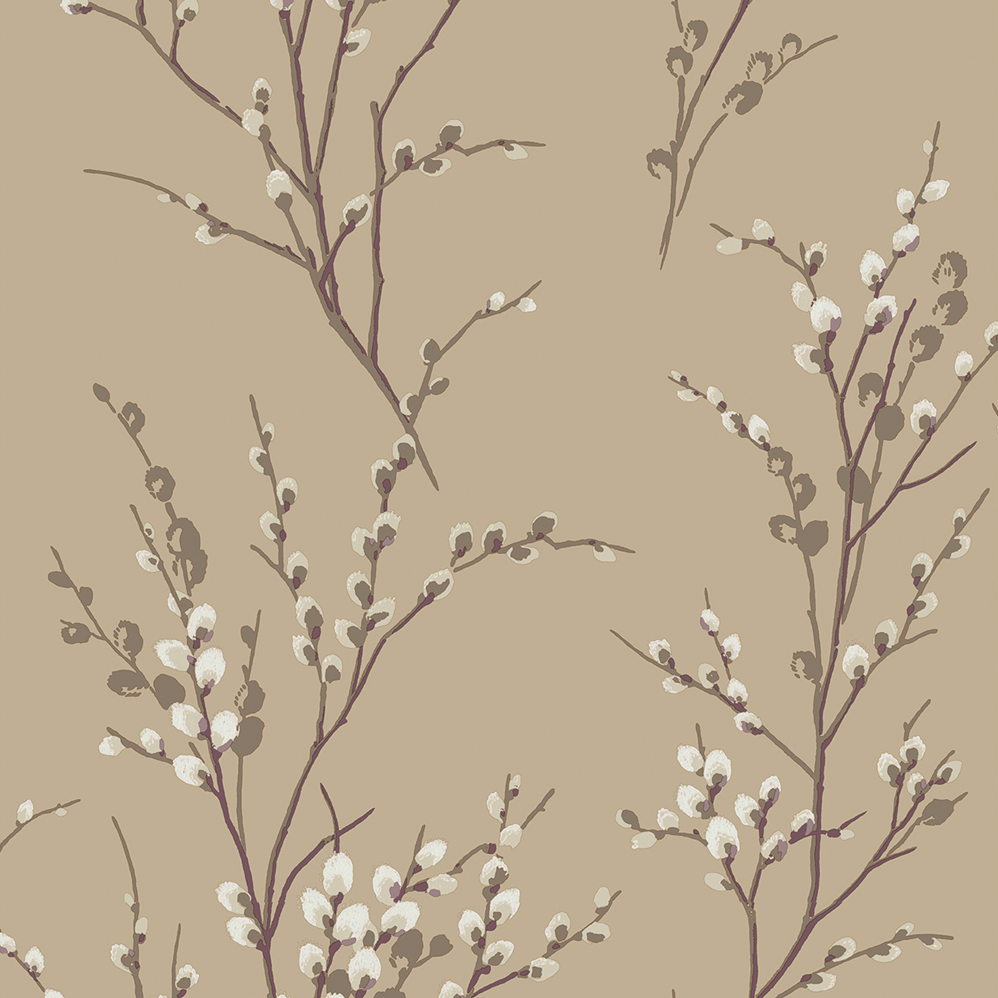 Laura Ashley 113358 Pussy Willow Natural Wallpaper