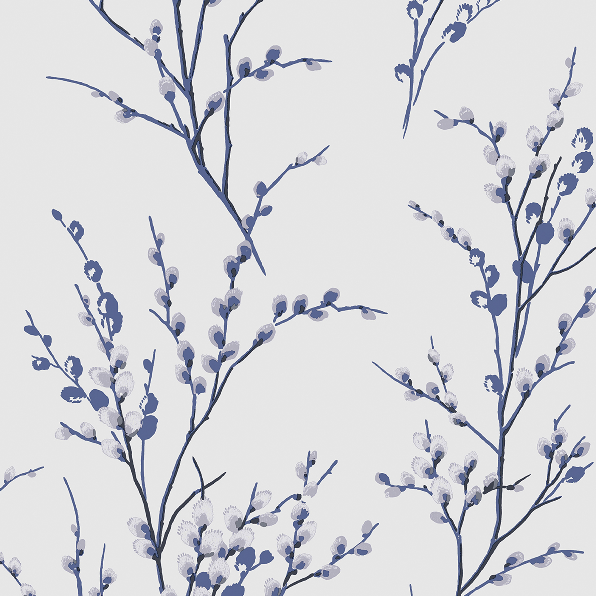 Laura Ashley 113360 Pussy Willow Off White and Midnight Wallpaper