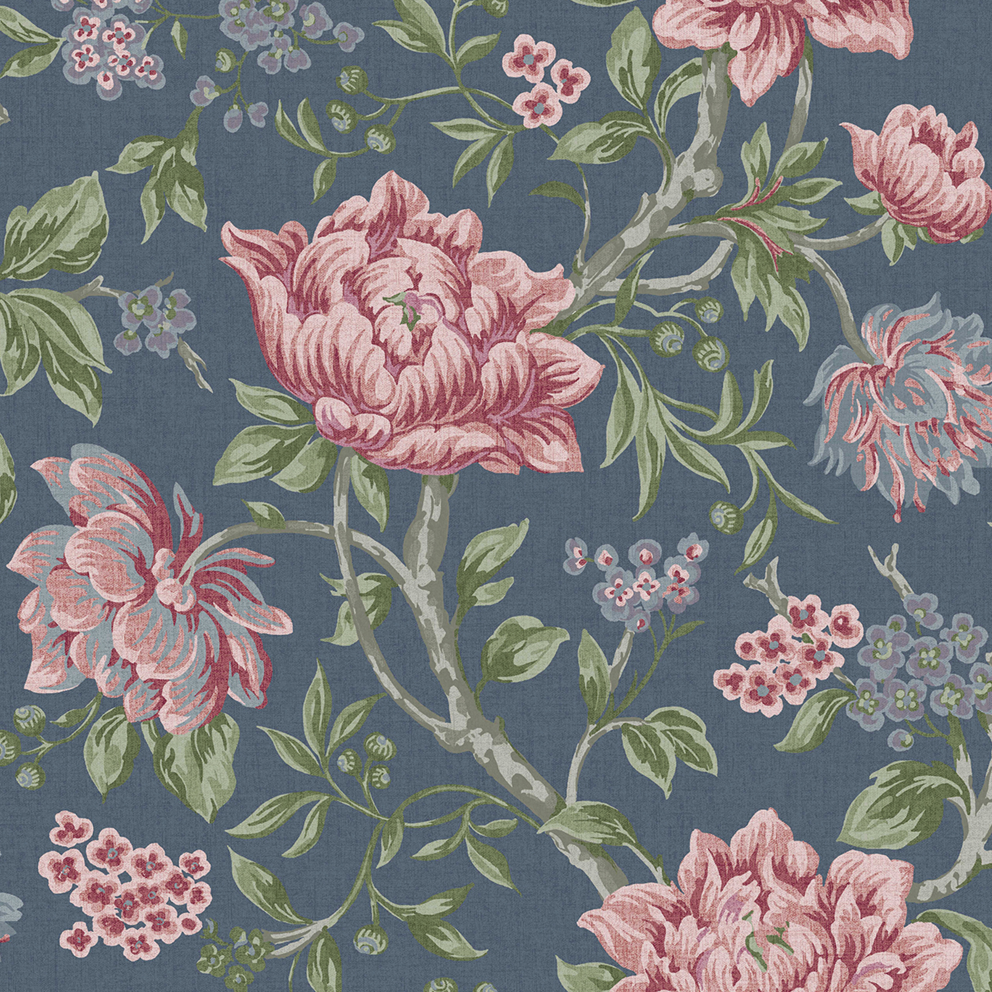 Laura Ashley 113407 Tapestry Floral Dark Seaspray Wallpaper
