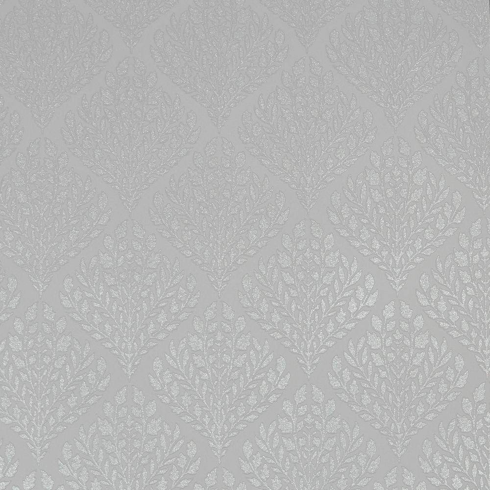 Superfresco 113484 Glitter Leaf Ogee Grey Removable Wallpaper