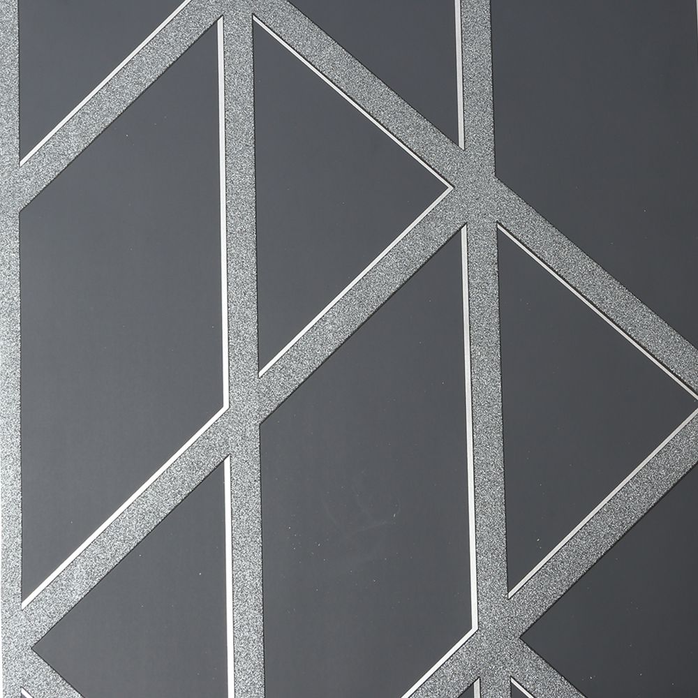 Superfresco 115096 Panel Glitter Geo Charcoal Wallpaper