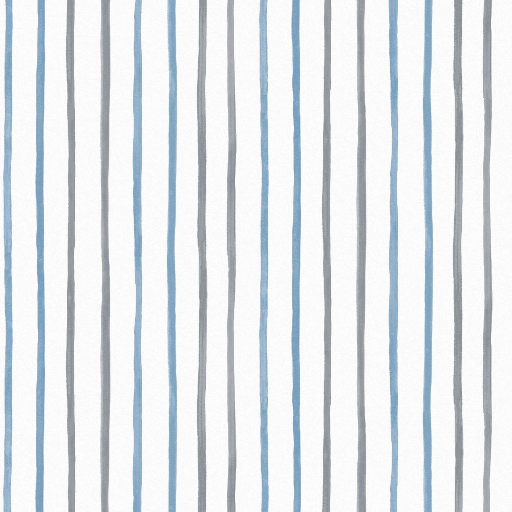 Laura Ashley 119863 Painterly Stripe Blue Removable Wallpaper