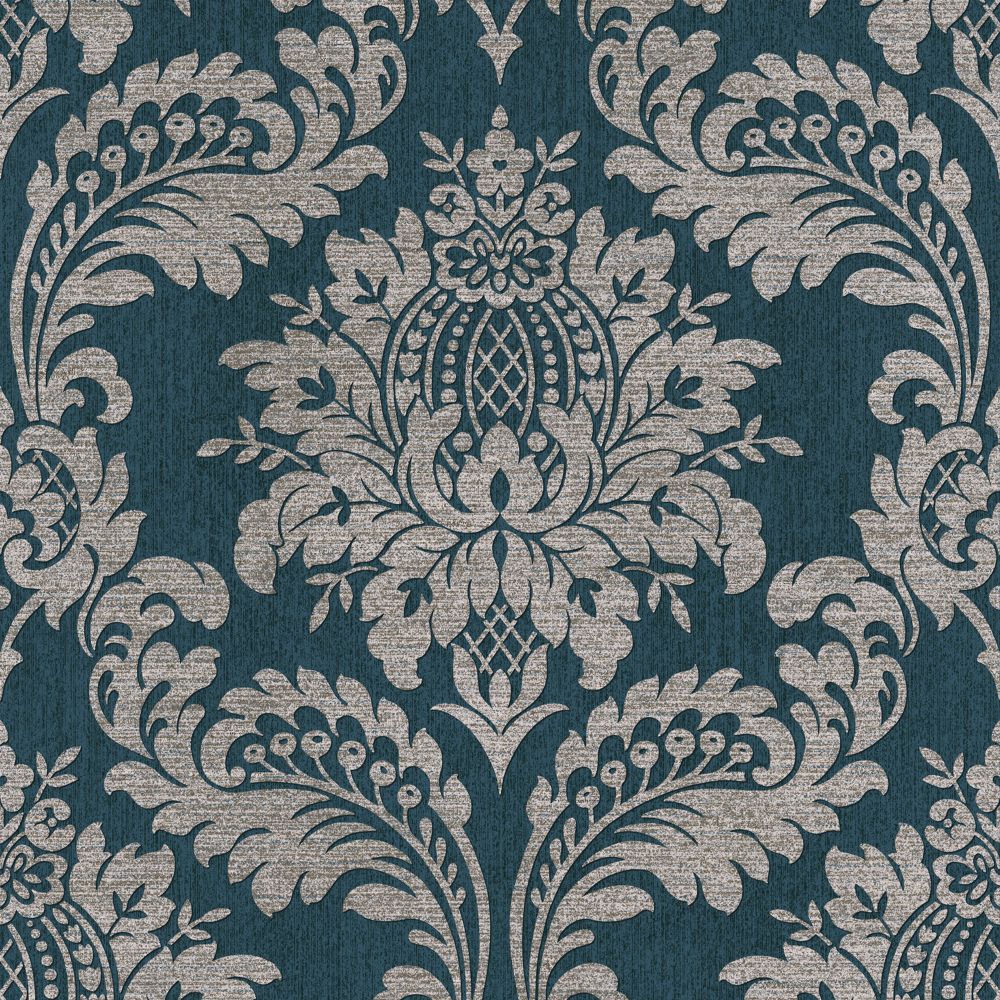 Boutique 119969 Archive Damask Teal and Gold Removable Wallpaper