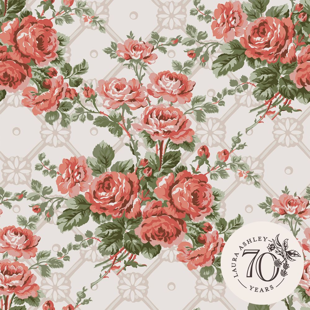 Laura Ashley 121081 Country Roses Old Rose Pink Wallpaper