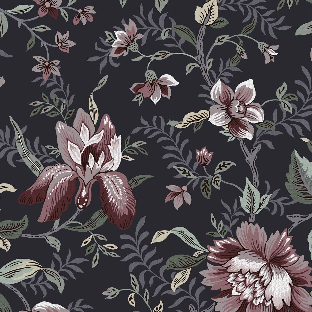 Laura Ashley 121090 Edita’s Garden Charcoal Grey Wallpaper