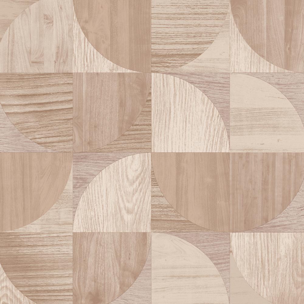 Sublime 121135 Wood Round Shapes Brown Wallpaper