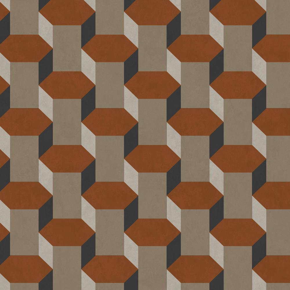 Sublime 121138 Vintage Geometrics Brown Wallpaper