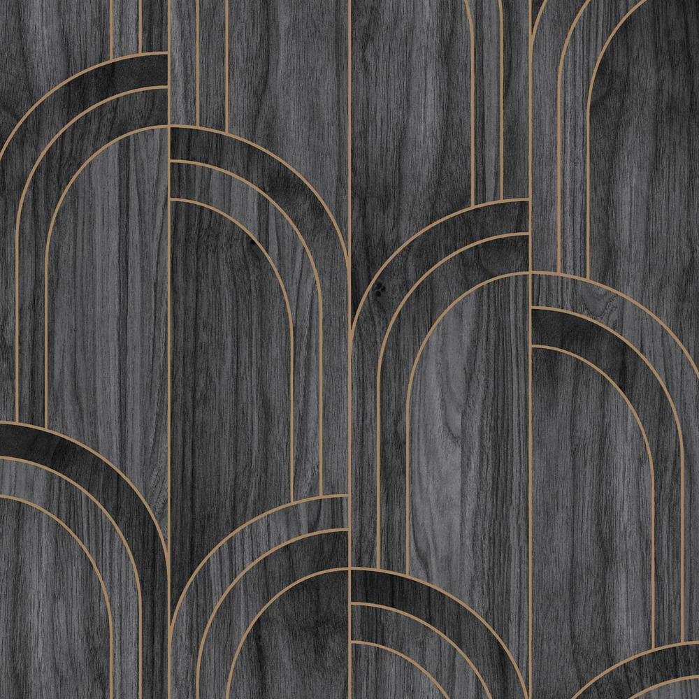 Sublime 121153 Modella Wood Black Wallpaper