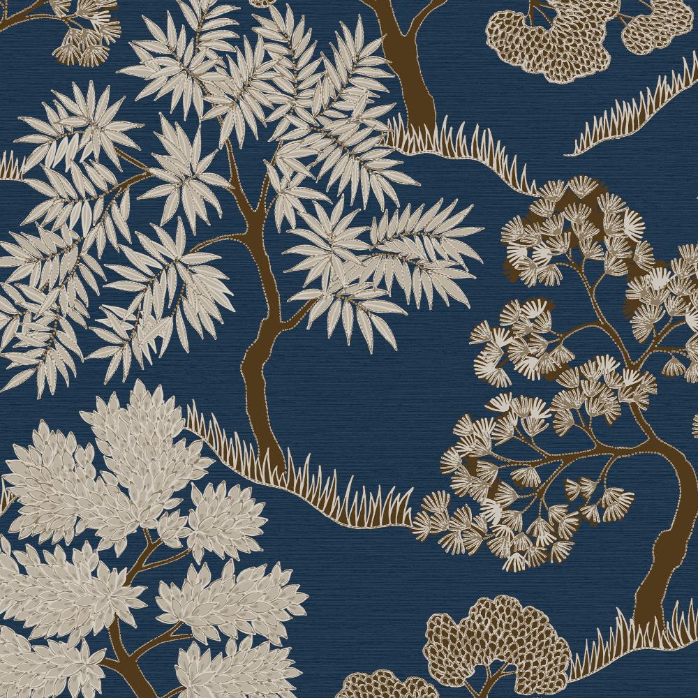 Sublime 121161 Trees Dark Blue and Gold Wallpaper