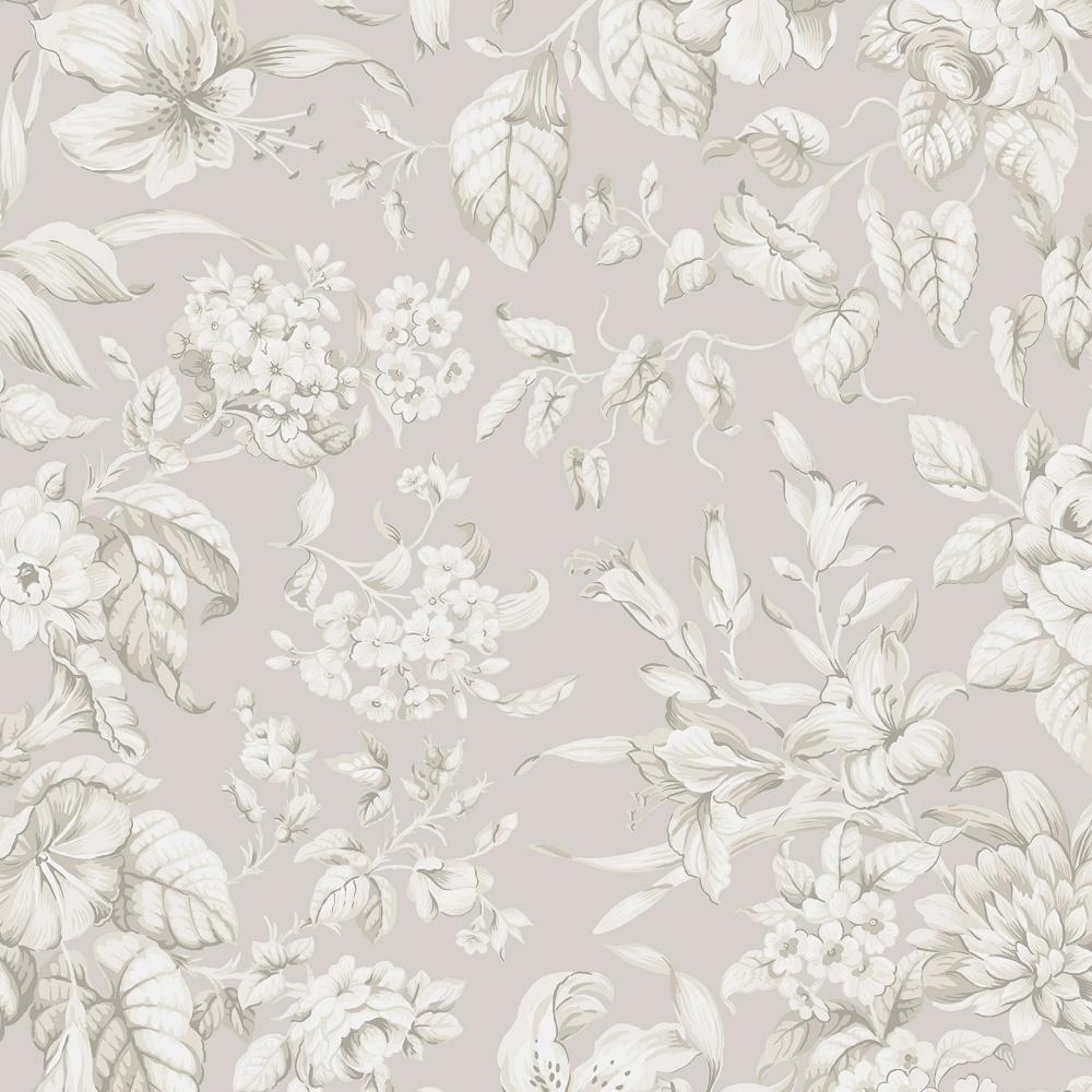 Laura Ashley 122762 Heledd Blooms Dove Grey Wallpaper