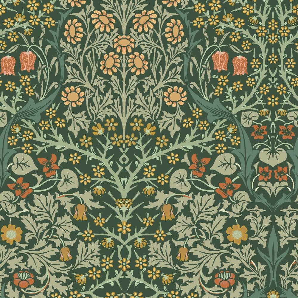 William Morris 124252 Blackthorn Deep Green Wallpaper